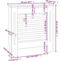 VidaXL MDF Heizkörperverkleidung Schwarz 78 cm