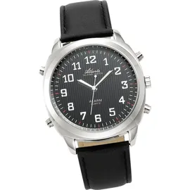 Atlanta Sprechende Armbanduhr Quartz, mit Weckfunktion, Repetition, optionales Stundensignal; 8908-7 - Weiß