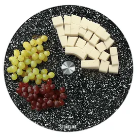 STONELINE Drehbare Glas Servierplatte Tortenplatte, 32 cm in Schwarz | Gr.: onesize