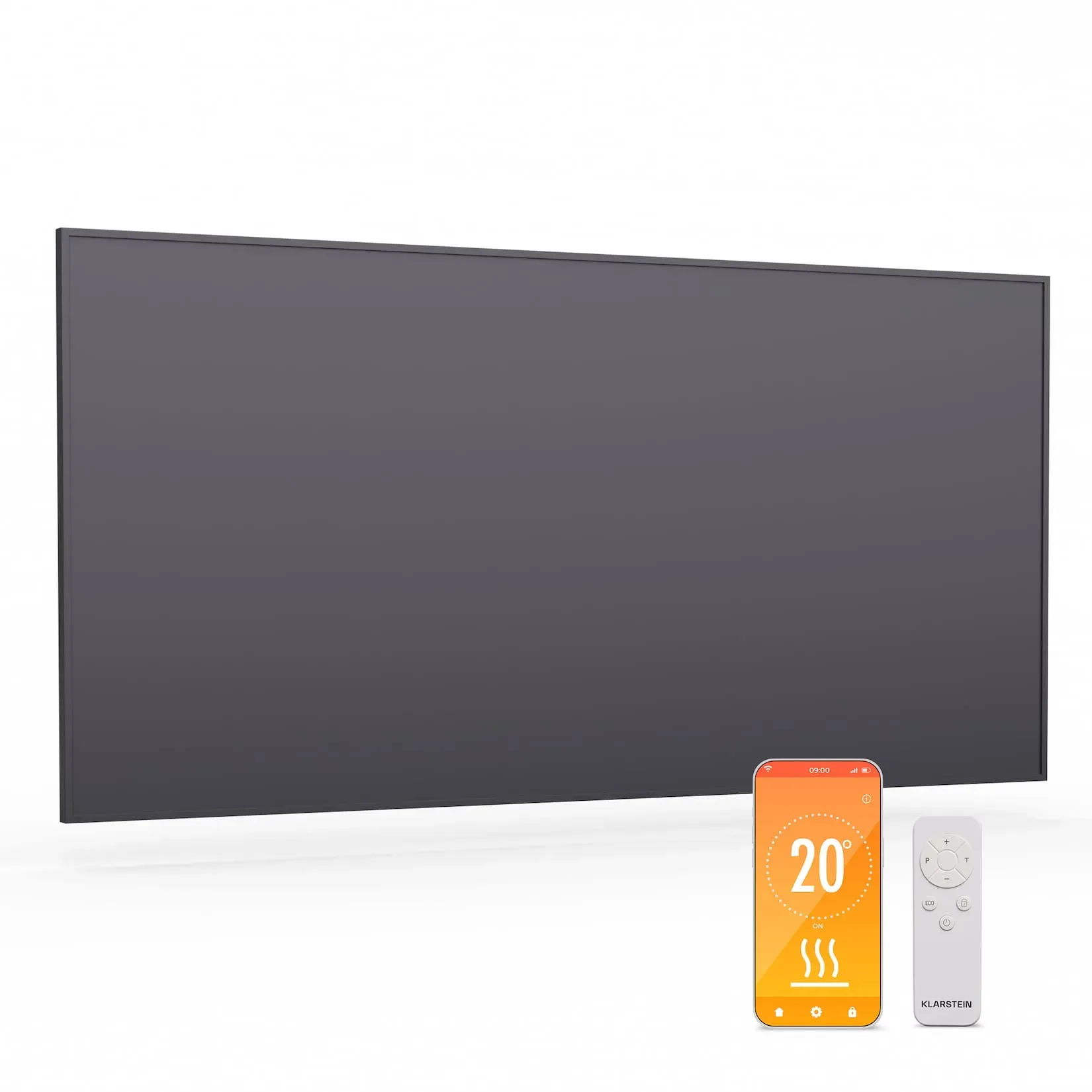 Wonderwall Smart Infrarotheizung   60x120cm   App   770W   Wochentimer   IP24 Dunkelgrau 770 Watt