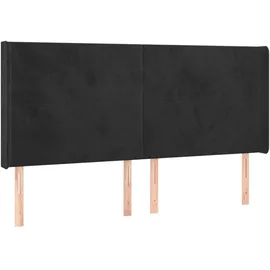 vidaXL Boxspringbett mit Matratze & LED Schwarz 180x200 cm Samt