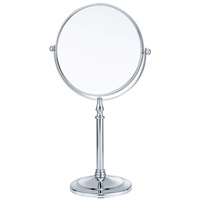 fcya Kosmetikspiegel, Vergrößerungsspiegel, 1/20-fache Vergrößerung, große Tischplatte, zweiseitig, schwenkbarer Schminkspiegel, Chrom-FinishStil 2,5–17,8 cm