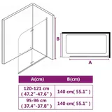 vidaXL Duschkabine 2 Paneele ESG 120 x 140 cm