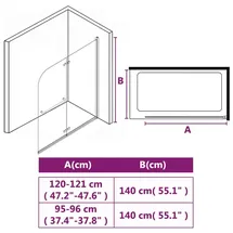 vidaXL Duschkabine 2 Paneele ESG 120 x 140 cm