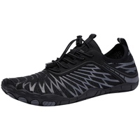 Bluelucon Herren Damen Barfußschuhe Outdoor Fitnessschuhe Sport Traillaufschuhe Atmungsaktiv Leichte rutschfeste Aquaschuhe Surfschuhe Traillaufschuhe Damen tauchschuhe für flossen Schwarz 38 - 38 EU