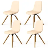 Dioxide Stuhlhussen 4er Set Stretch Stuhlhussen für Esszimmerstühle, Abnehmbarer Waschbarer Stühle Schutz Dekoration Stuhlbezug für Haus, Küche, Hotel, Restaurant, Bankett, Hochzeit, Party(Beige)