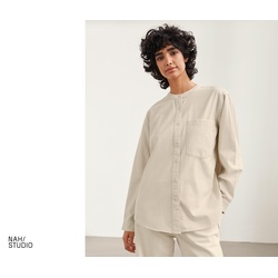 Nah/Studio Hemdbluse - nachhaltige Baumwolle - Gr. 34 - ungefärbt