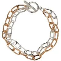 URBAN CLASSICS Bicolor Layering Bracelet gold/silber  Größe L/XL