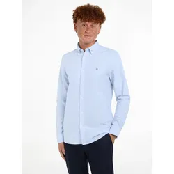Langarmhemd TOMMY HILFIGER "OXFORD DOBBY SF SHIRT", Herren, Gr. L, N-Gr, blau (vessel blau), Web, Obermaterial: 100% Baumwolle, casual, slim fit, Langarm, Hemden