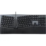 Perixx PERIBOARD-535 DE BR, ergonomische mechan. USB Tastatur Deutsch, QWERTZ Schwarz