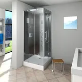 AcquaVapore Duschkabine Komplettdusche D38-03R0 80x80 cm ohne 2K Scheiben Versiegelung