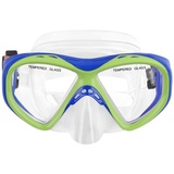 Kinder Schwimmbrille Taucherbrille UV Schutz & Anti-Fog Schwimmen Brille Schutzbrillen für Mädchen und Jungen, Verstellbares Silikonband (Grün und Blau)