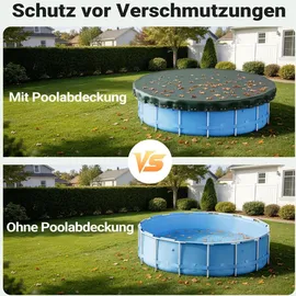 Wiltec Poolabdeckung rund Schwarz/Grün Ø 560 cm