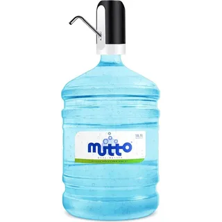 Mutto Premium Quellwasser Wassergallone Wasserflasche, 19 Liter, inkl. elektrischer Wasserspenderpumpe, Getränkespender Pumpe