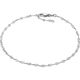 VIVANCE Fußkette "925/- Sterling Silber weiss diamantiert", weiß, Fußketten, Damen, 25+2cm, Silber 925 (Sterlingsilber), glitzernd