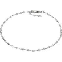 VIVANCE Fußkette "925/- Sterling Silber weiss diamantiert", weiß, Fußketten, Damen, 25+2cm, Silber 925 (Sterlingsilber), glitzernd