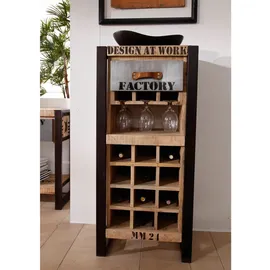 Massivmoebel24 Weinregal 51 x 40 x 110 cm Beige