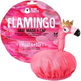 Bear Fruits Flamingo Glatt + Weich Haarmaske mit Haube, 20 ml