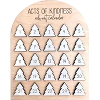 Adventskalender „Taten der Freundlichkeit“ 2025, 25-tägiger Countdown-Kalender aus Holz, Weihnachtsdekoration für Kinder und Erwachsene zum T...