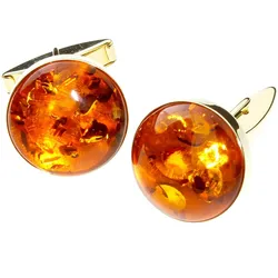 Manschettenknöpfe OSTSEE-SCHMUCK "Ostsee-Schmuck Manschettenknöpfe Classic 19 mm rund", gelb, Manschettenknöpfe, Damen, Gelbgold 333