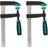 wolfcraft Schraubzwingen Set 2tlg. I 8646000 I Für vielfältige Spannanwendungen – ideal für DIY-Projekte I Ausladung 80 mm I Spannweite 200 mm