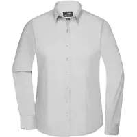 James & Nicholson Damen Popeline Bluse langarm JN677 light grey 3XL