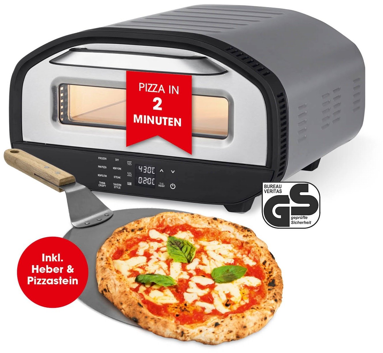 GOURMETmaxx Elektro-Pizzaofen 1700W