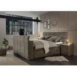 Carryhome Boxspringbett grau ¦ Maße (cm): B: 202 H: 123