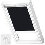 VELUX Original Solar-Verdunkelungsrollo Weiße Seitenschienen, MK08, Schwarz