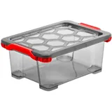 Rotho Aufbewahrungsbox Evo Total 15 l mit Deckel 39,3 x 28,3 x 23 cm anthrazit/rot