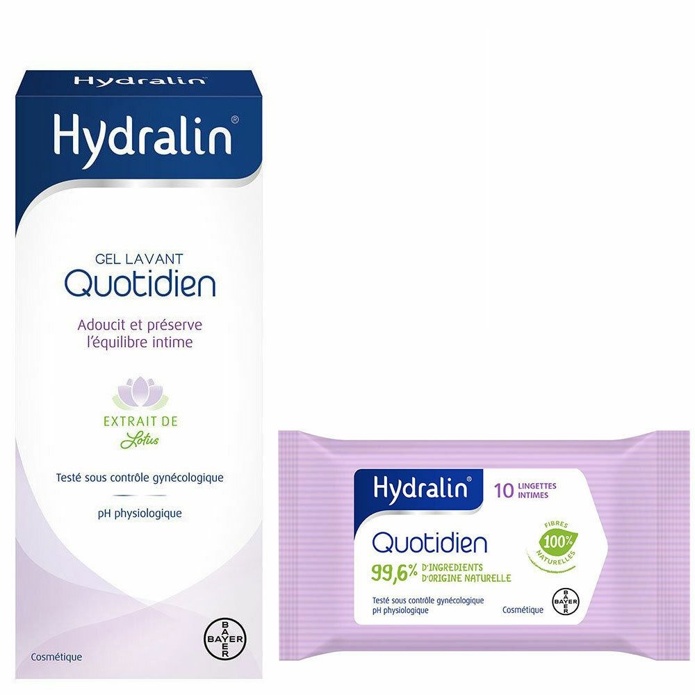 Hydralin® Quotidien Gel Lavant + Quotidien Lingettes Douces Biodégradables 1 pc(s) gel nettoyant