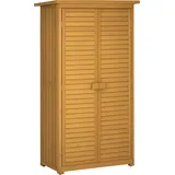 Gartenschrank Holz, Geräteschuppen Wetterfest 87x46,5x160cm, Gerätehaus Mit Tür, Pultdach, B√∂den, Geräteschrank, Gartenhaus Werkzeugschrank Gartenschuppen Für Garten, Terrasse, Natur - Outsunny