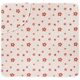 Sterntaler Kapuzenbadetuch 80x80 cm Pferd Sunny - Badetuch mit Blumen Allovermotiv - Babyhandtuch mit Kapuze Baumwolle, Ecru