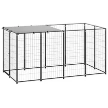 vidaXL Hundezwinger 2,42 m2 Stahl Schwarz