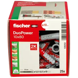 Fischer DuoPower 10 x 80 Universaldübel 25 Stück