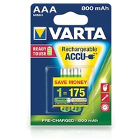 VARTA 56703 Wiederaufladbare Akku-Batterien 2er Pack AAA 800mAh NiMH