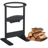 Relaxdays Holzspalter manuell, Gussstahl, HBT: 31,5 x 20,5 x 19 cm, Feuerholz sicher spalten, Brennholzspalter, schwarz