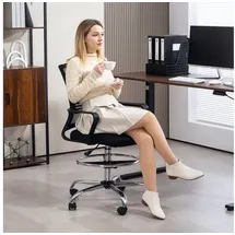 Homcom Ergonomischer Zeichenstuhl Kunstleder Schwarz