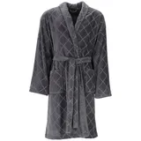 VOSSEN Herrenbademantel Herren Bademantel mit Schalkragen Barron, Baumwolle, hohe Markenqualität grau M 48/50