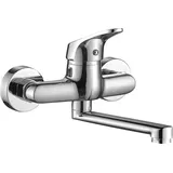 BADLAND Waschtischarmatur Wasserhahn Wand ORIS Mischbatterie für Badezimmer in Chrom