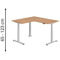 Hammerbacher XDSMW1608 elektrisch höhenverstellbarer Schreibtisch nussbaum rechteckig, T-Fuß-Gestell silber