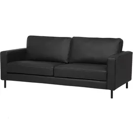 Beliani Sofa Schwarz Echtleder 3-Sitzer