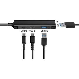 Conceptronic HUBBIES12B 4-Port USB 3.2 Gen 1 Hub, USB-C-Anschluss