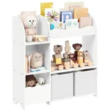 Songmics Kinderregal mit 2 Boxen wolkenweiß