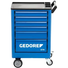 Gedore Werkzeugwagen Stahl 605 x 375 x 930 mm blau/schwarz 6 Schubladen