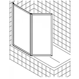 Kermi Vario 2000 Faltwand 2-flügelig V2FW2060142PK 115,1-116,7x140cm, weiß, ESG klar KermiClean