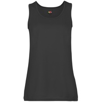 Fruit of the Loom Performance Vest Lady-Fit Damen Tank Top Sport Shirt Fitness NEU, schwarz, XS