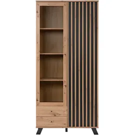 Finori Vitrine Medan 52A 92 x 40 x 198 cm Artisan Oak/Anthrazit