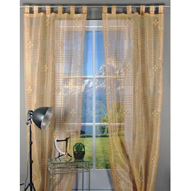 HOSSNER - ART OF HOME DECO Gardine "Stellisee" Gr. 1, braun (braun, beige), B:105cm H:245cm, Polyester, HOSSNER - ART OF HOME DECO, Gardinen, Gardine, Schlaufenschal im besonderen Design