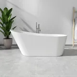 evineo ineo5 Freistehende Badewanne für individuelle Ab- und Überlaufsysteme L: 170 B: 75 cm, BE4025WH,